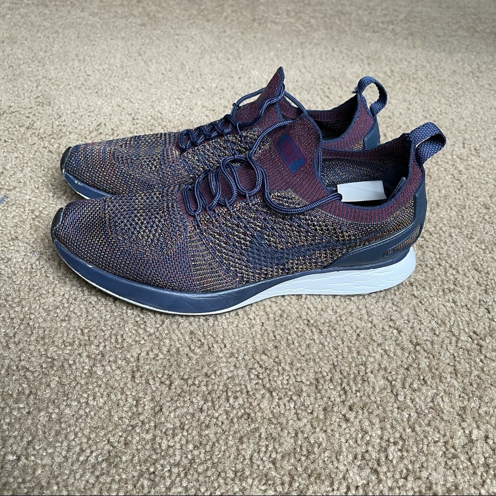 Nike Air Zoom Mariah Flyknit Racer Sz 9 In College Navy Bordeaux - Picture 6 of 11